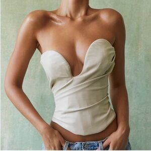 House of CB Saffira Faux Leather Corset NWT